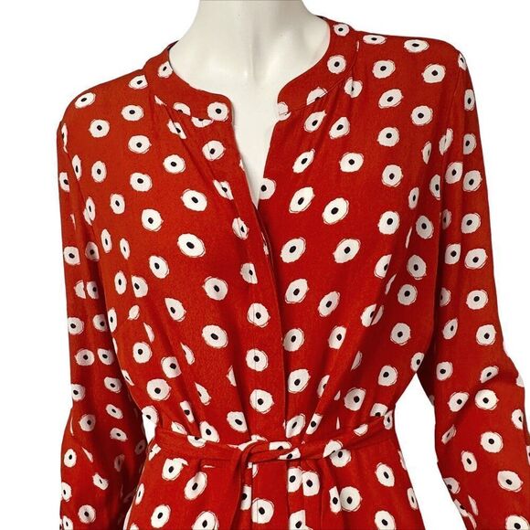 Boden Jessica Red A-Line Dotted Belted Shirt Dress NWT Womens Size US 10 - Picture 3 of 11